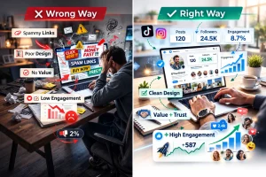 Perbandingan kesalahan vs strategi sukses affiliate marketing