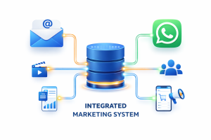 Diagram strategi omnichannel marketing email dan WhatsApp di Indonesia.