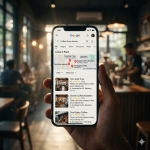 Visualisasi Local 3-Pack Google Search UMKM Indonesia